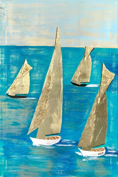 Print of Sailboat Paintings by Fine Art