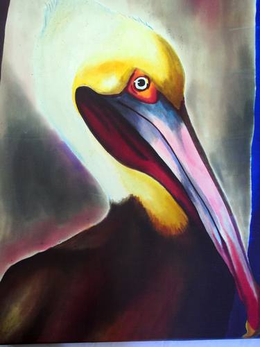 Brown Pelican Silk Painting (2016) thumb