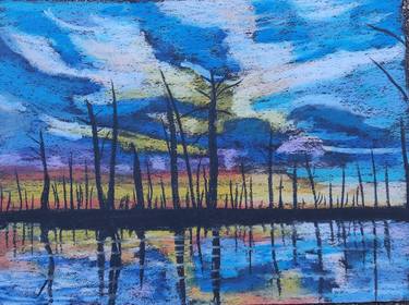 Original Expressionism Landscape Drawings by Elvira Rizaeva