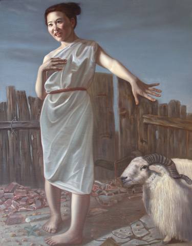 Saatchi Art Artist Artbrother ©️; Paintings, “H.C.Dong : shepherdess” #art