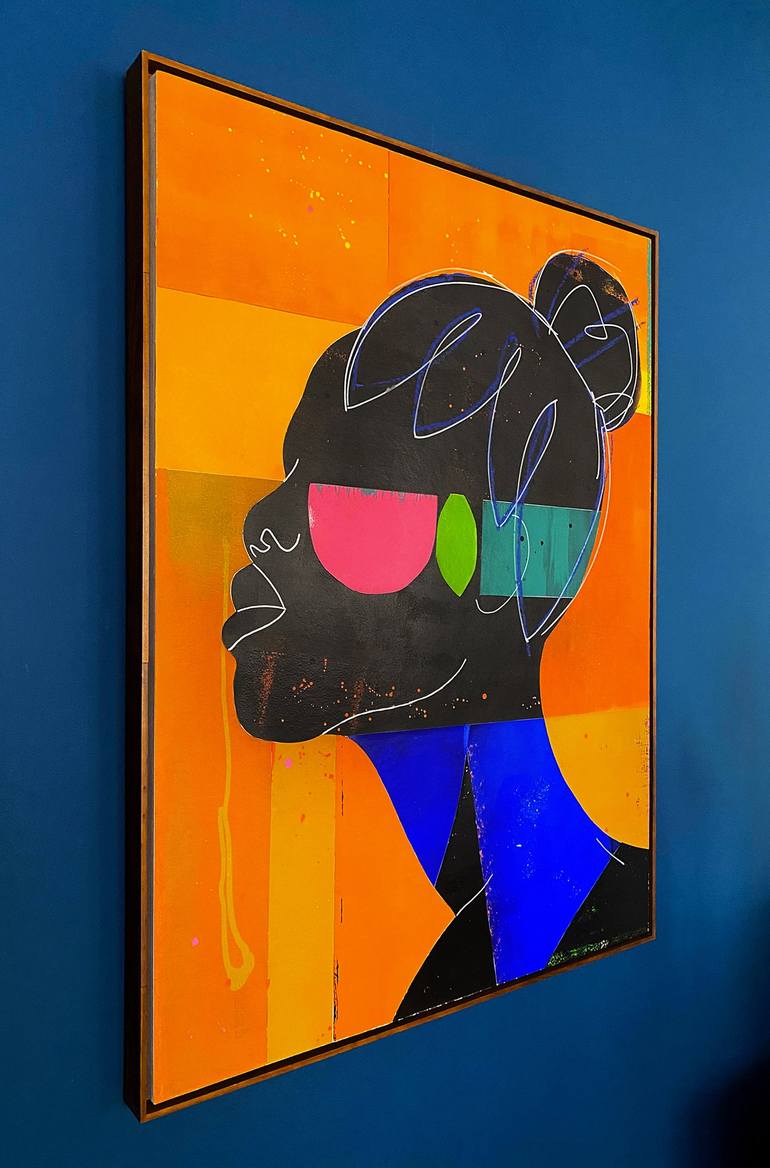 Original Abstract Portrait Painting by Luciano Cian