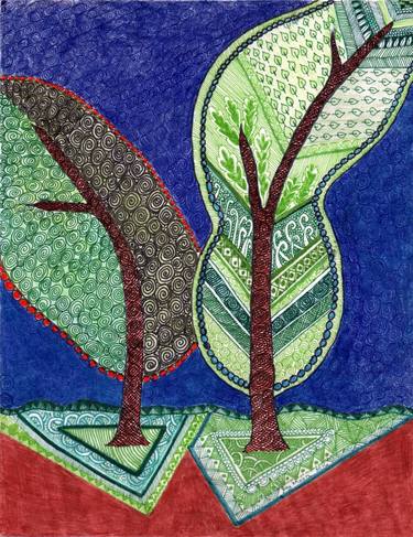 Print of Expressionism Tree Drawings by Joy Moon