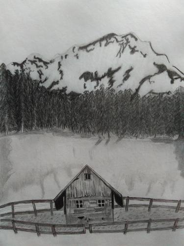 Original Illustration Landscape Drawings by Shira Art