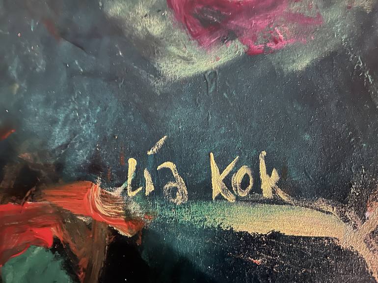 Original Abstract Expressionism Fantasy Painting by Lia Kok