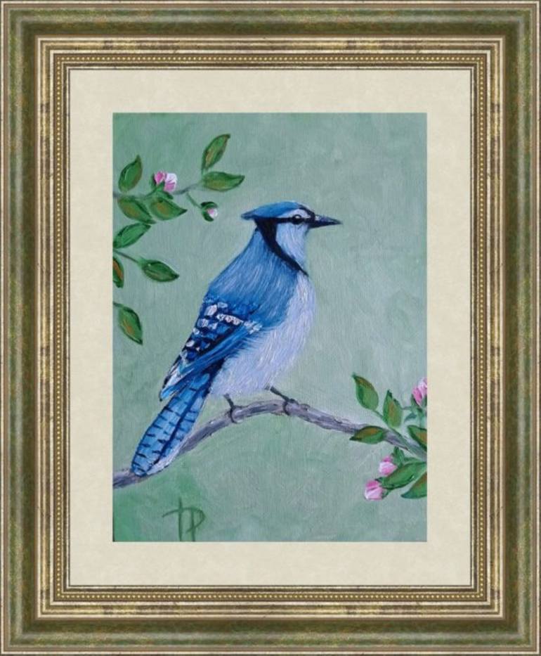 Blue Jay - Bird painting - Blue and black bird - Bird print - bird art -  Bluejay painting - Open edition print