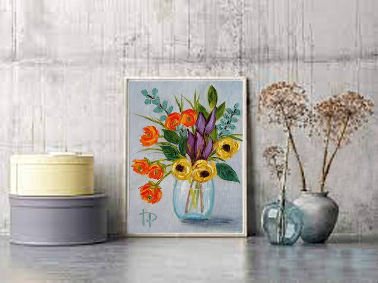 Original Expressionism Floral Painting by Irene Art Gallery