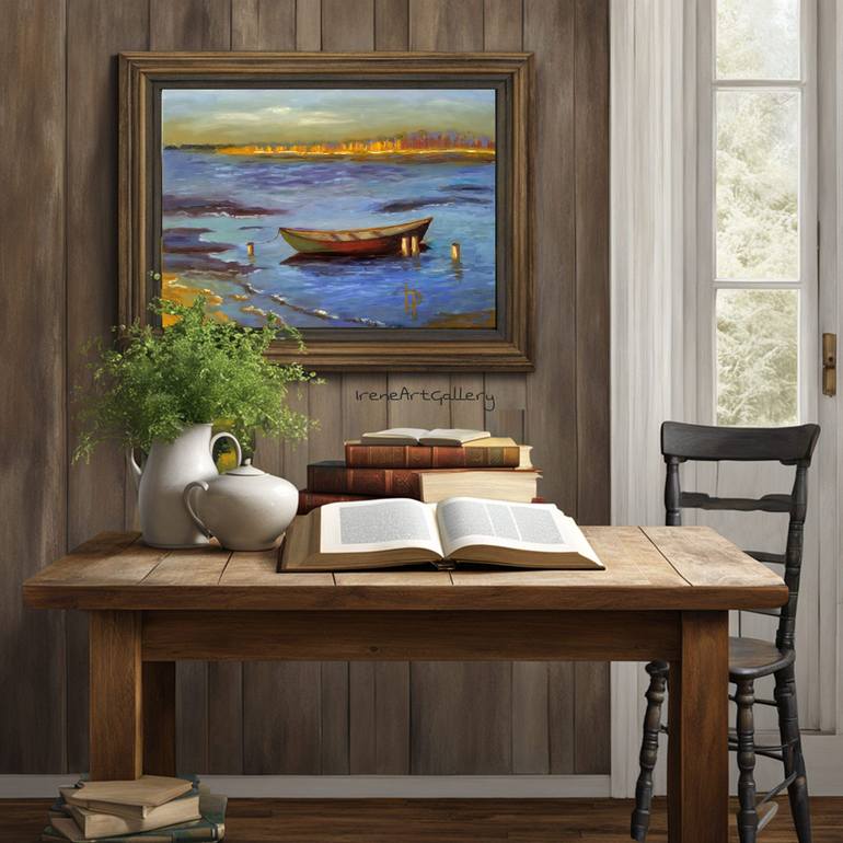Original Impressionism Seascape Painting by Irene Art Gallery