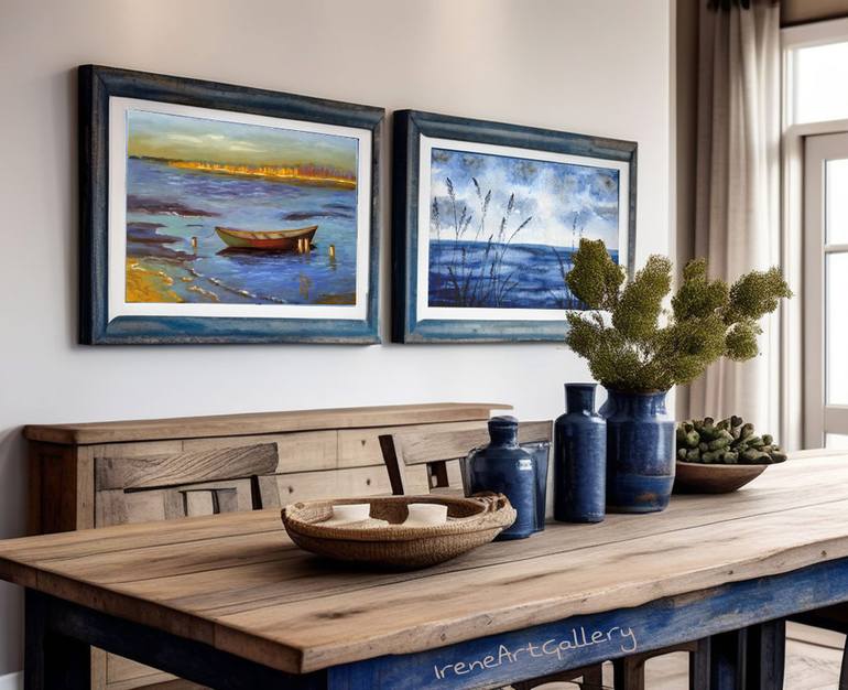 Original Impressionism Seascape Painting by Irene Art Gallery