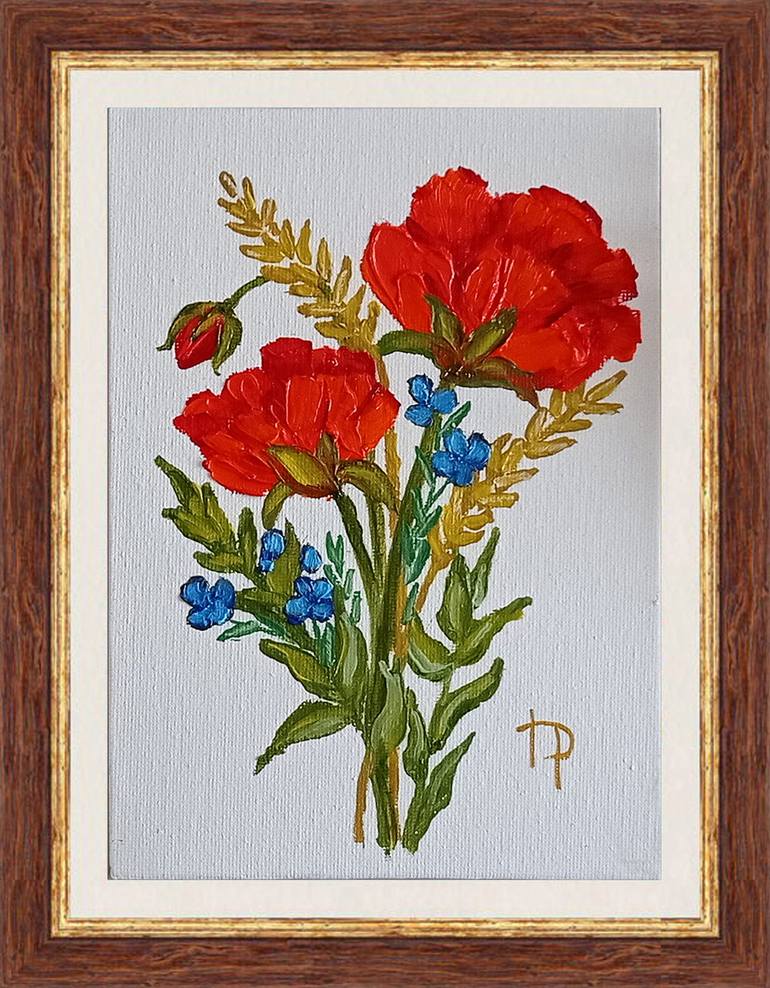 Original Art Nouveau Floral Painting by Irene ArtGallery