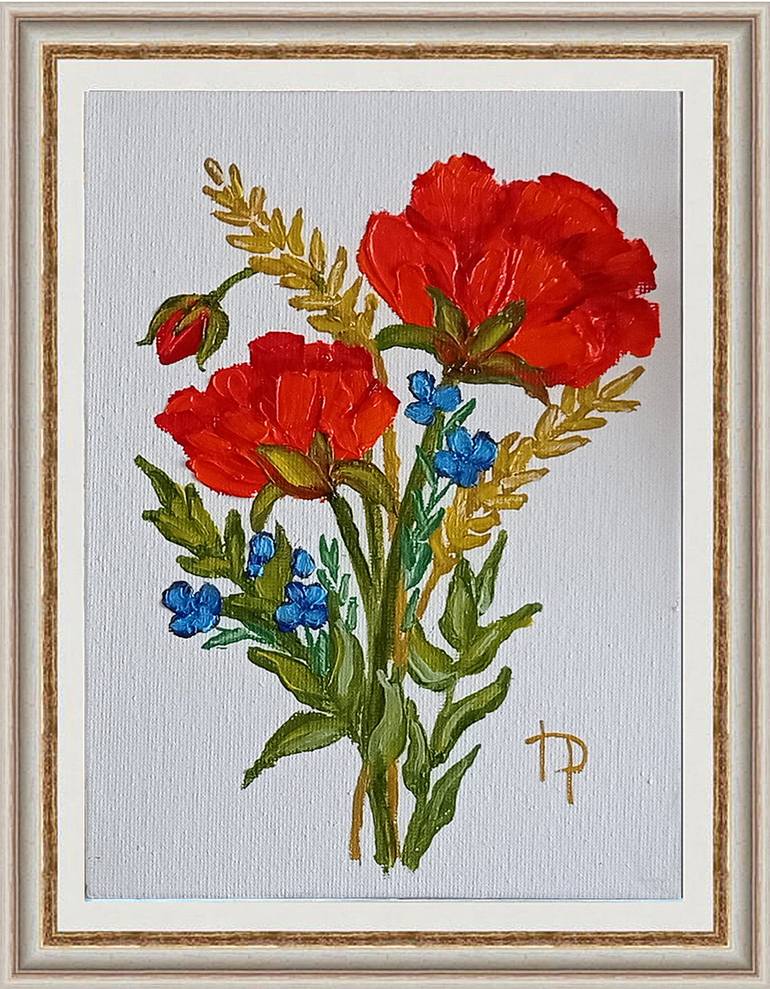 Original Art Nouveau Floral Painting by Irene ArtGallery