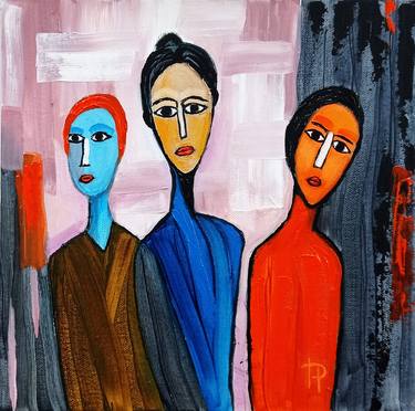 Original Abstract People Painting by Irene ArtGallery