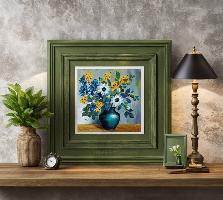 Original Art Nouveau Floral Painting by Irene Artgallery