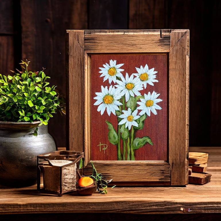 Original Art Nouveau Floral Painting by Irene Art Gallery