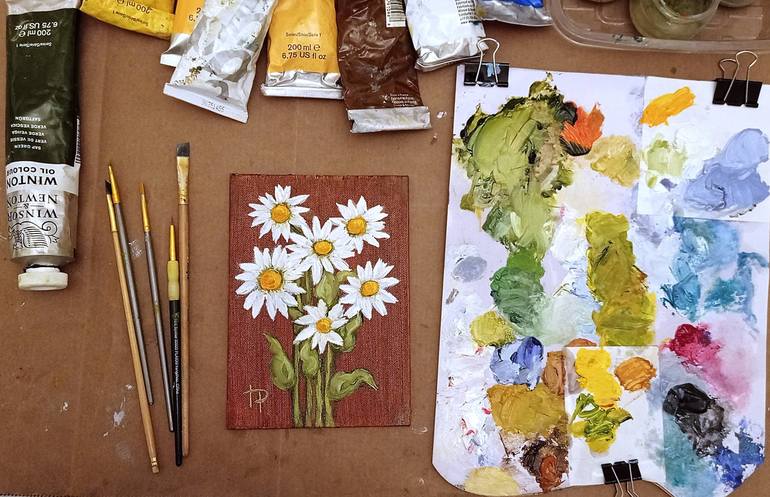 Original Art Nouveau Floral Painting by Irene Art Gallery
