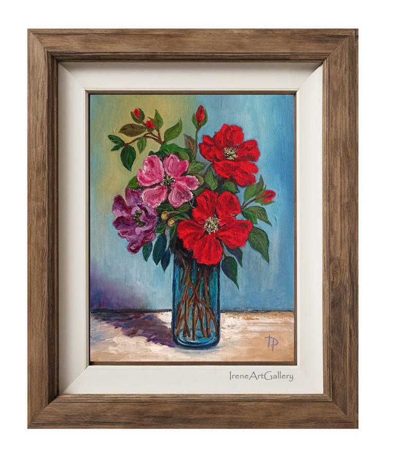 Original Expressionism Floral Painting by Irene Art Gallery