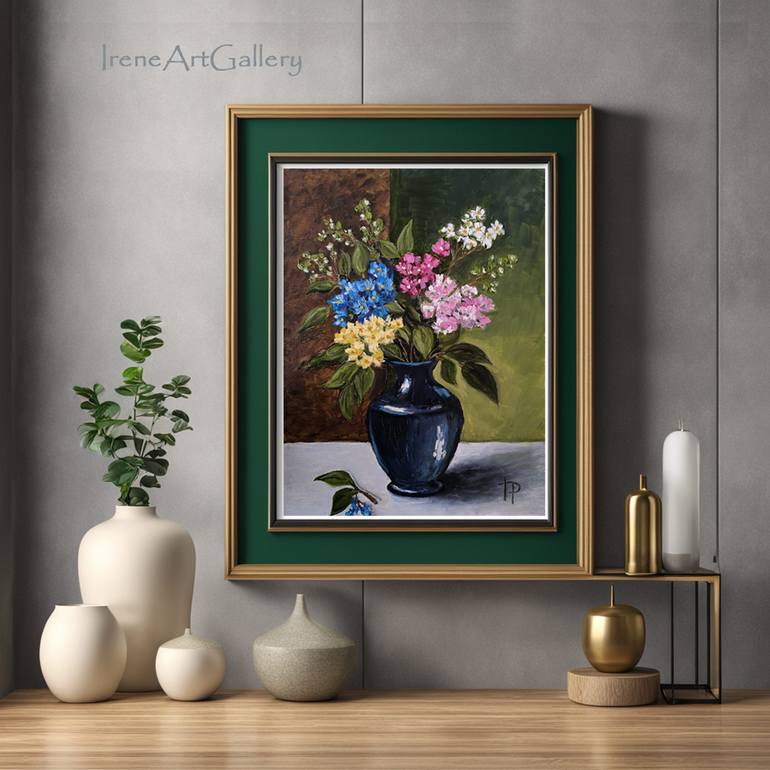 Original Art Nouveau Floral Painting by Irene Art Gallery