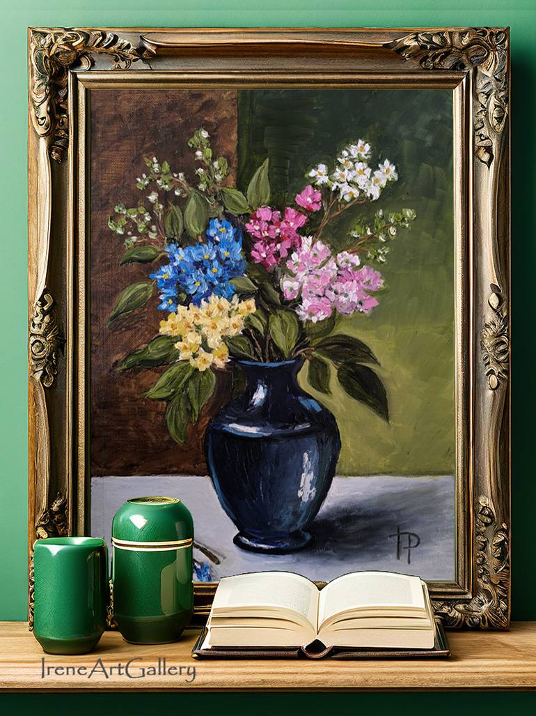 Original Art Nouveau Floral Painting by Irene Art Gallery