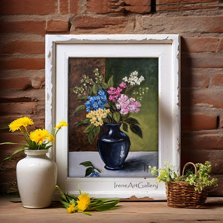Original Art Nouveau Floral Painting by Irene Art Gallery