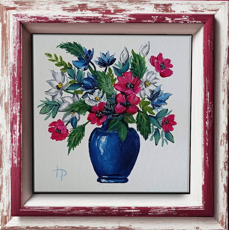 Original Art Nouveau Floral Painting by Irene Art Gallery