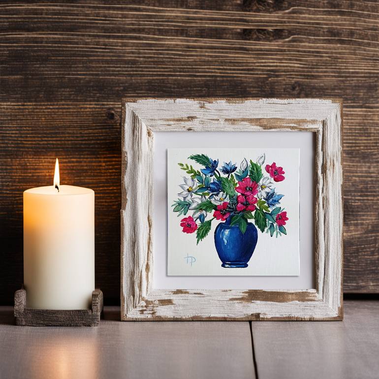 Original Art Nouveau Floral Painting by Irene Art Gallery