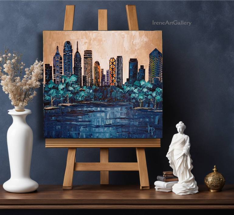 Original Expressionism Cities Painting by Irene Art Gallery