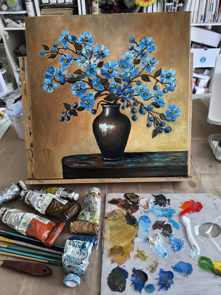 Original Expressionism Floral Painting by Irene Art Gallery