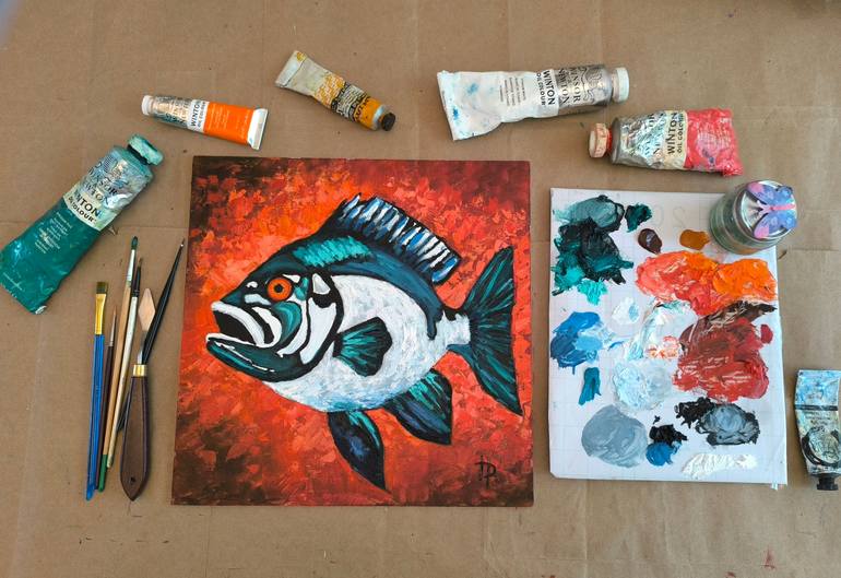 Original Expressionism Animal Painting by Irene Art Gallery