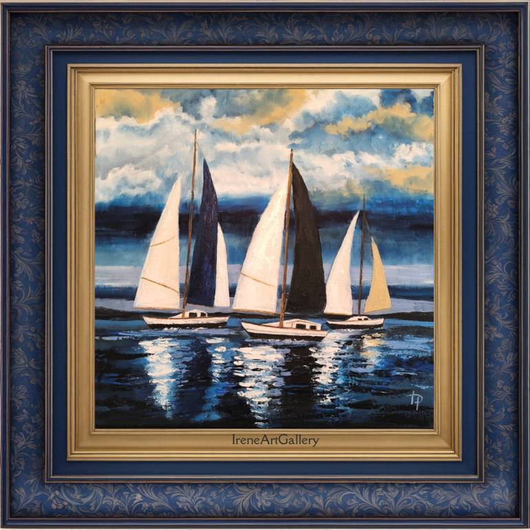 Original Expressionism Boat Painting by Irene Art Gallery