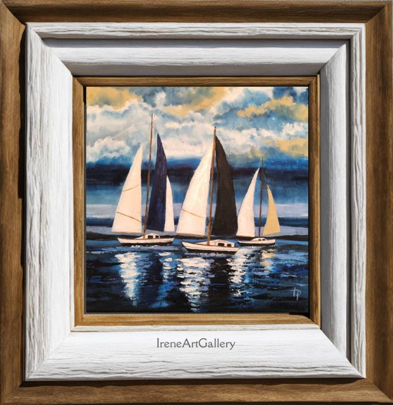 Original Expressionism Boat Painting by Irene Art Gallery