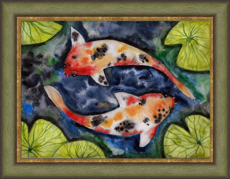 Original Expressionism Fish Painting by Irene ArtGallery