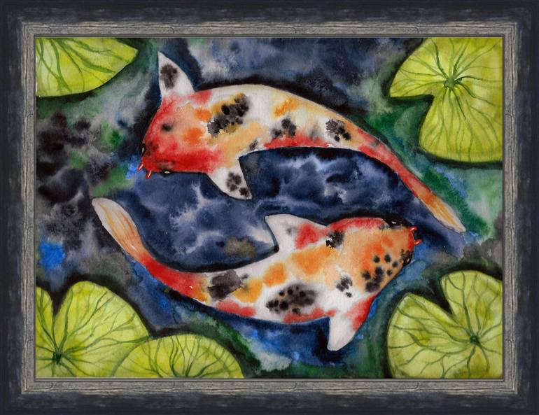 Original Expressionism Fish Painting by Irene ArtGallery