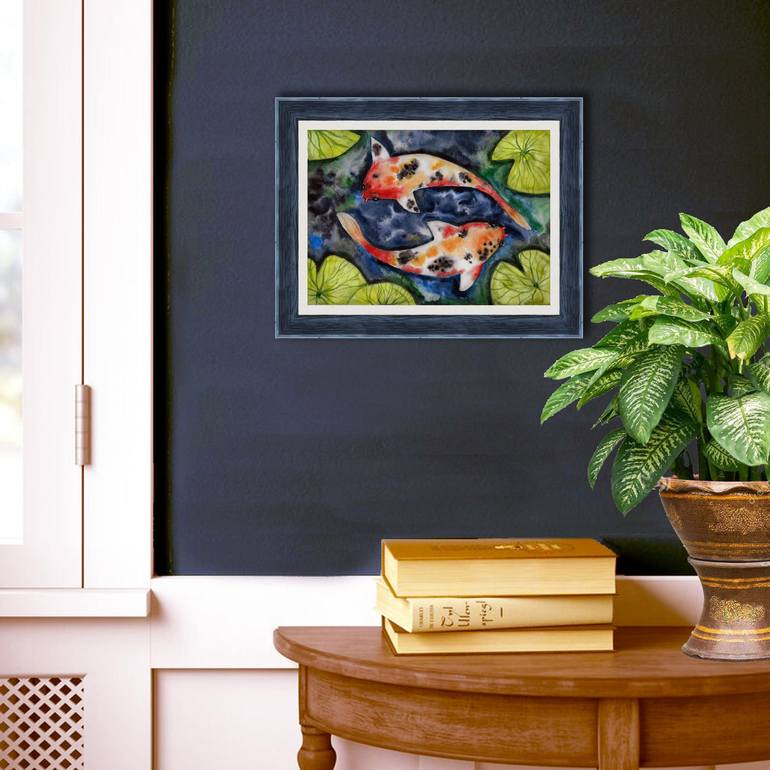 Original Expressionism Fish Painting by Irene ArtGallery