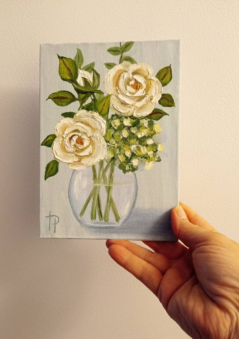 Original Art Nouveau Floral Painting by Irene Art Gallery