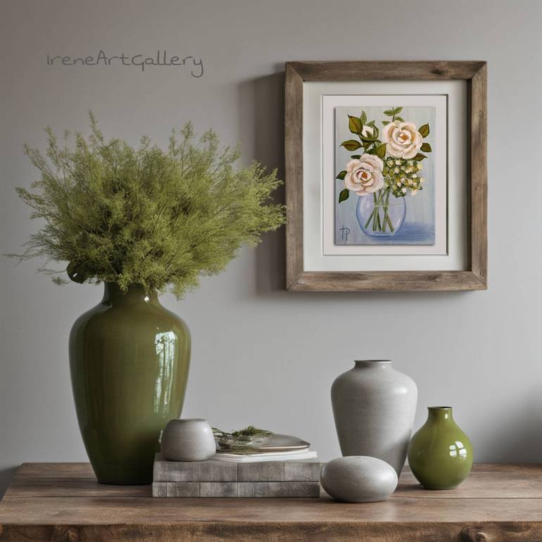 Original Art Nouveau Floral Painting by Irene Art Gallery