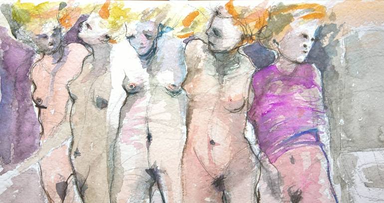 Original Figurative Nude Painting by Asfer - Abel Santos Fernandez