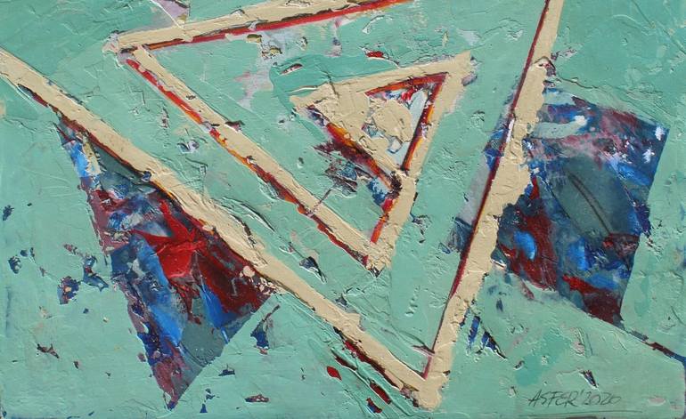 Original Abstract Expressionism Geometric Painting by Asfer - Abel Santos Fernandez
