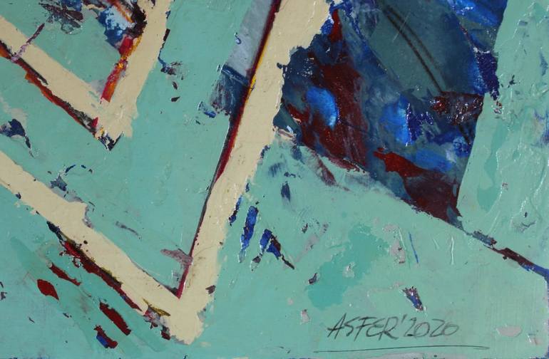 Original Abstract Expressionism Geometric Painting by Asfer - Abel Santos Fernandez