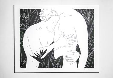 Original Art Deco Erotic Paintings by Amit Greenberg