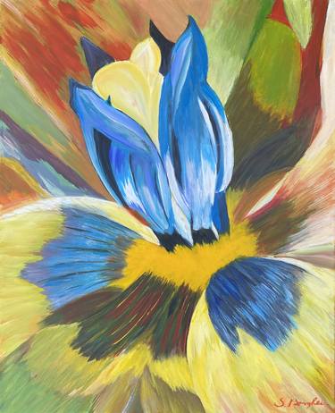 Original Abstract Expressionism Floral Painting by Sid Borghei