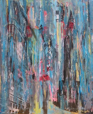 Original Abstract Expressionism Cities Paintings by Sid Borghei