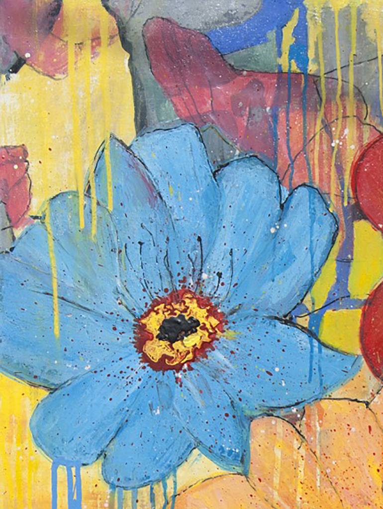 Original Expressionism Floral Painting by Sid Borghei
