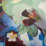 Expressionist Contemporary painting of Orchids. This Artwork reflects realism and abstraction in harmony.