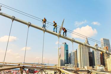 Brave Worker on Bridge, Photo art Print - Limited Edition of 30 thumb