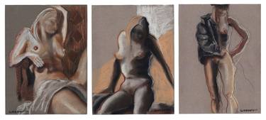 Original Abstract Expressionism Nude Drawings by Gideon Cohn