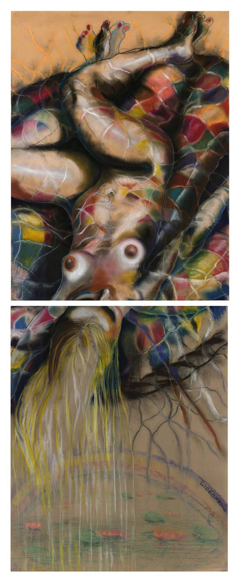 Print of Abstract Expressionism Nude Drawings by Gideon Cohn