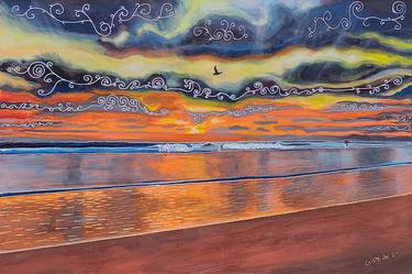 Print of Expressionism Beach Paintings by Gideon Cohn