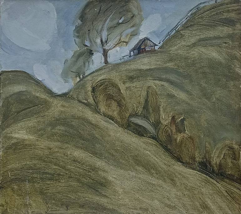 Original Minimalism Landscape Painting by Olena Mishyna
