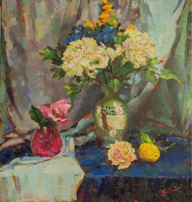 Still life with peonies thumb