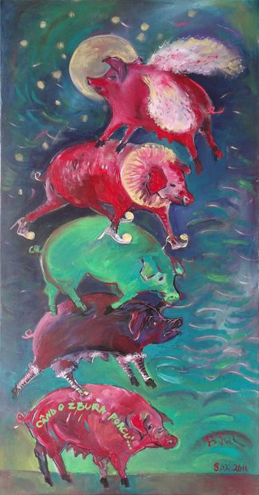 Original Expressionism Animal Paintings by Filomela Bucur