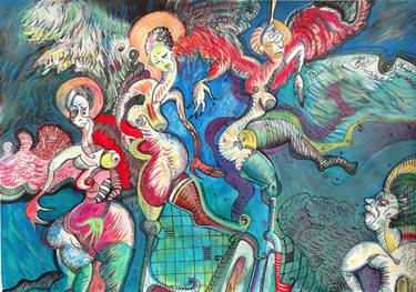 Original Expressionism Fantasy Paintings by Filomela Bucur